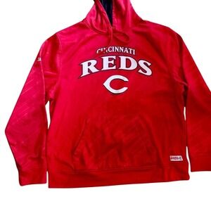 Cincinnati Reds MLB Hoodie Stitches Athletic Gear Red Performance Pullover Large